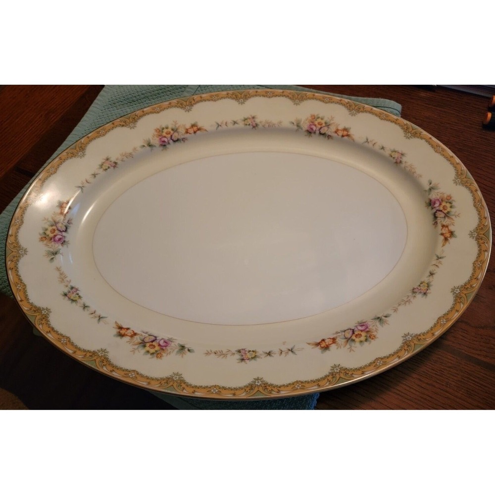 Meito NSP Hand Painted China,  16" Platter - Japan